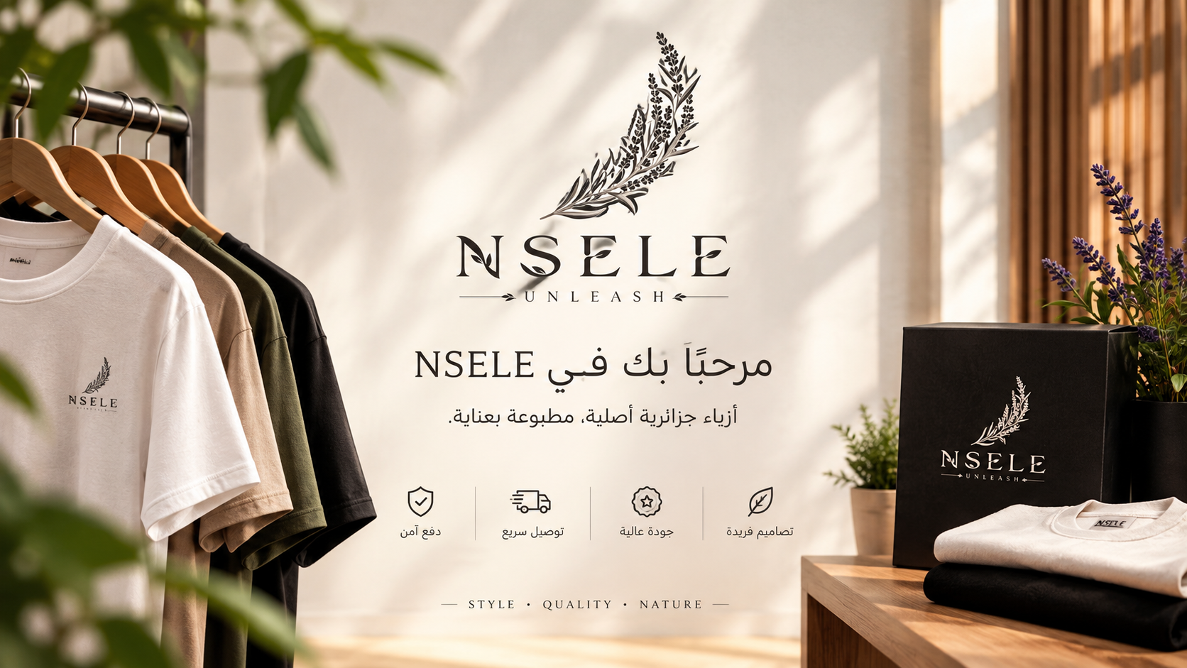 مرحباً بك في NSELE — أزياء جزائرية أصلية مطبوعة بعناية